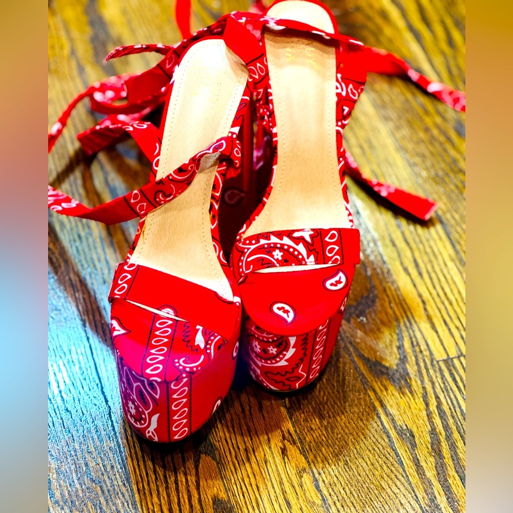 Paisley Print Heels